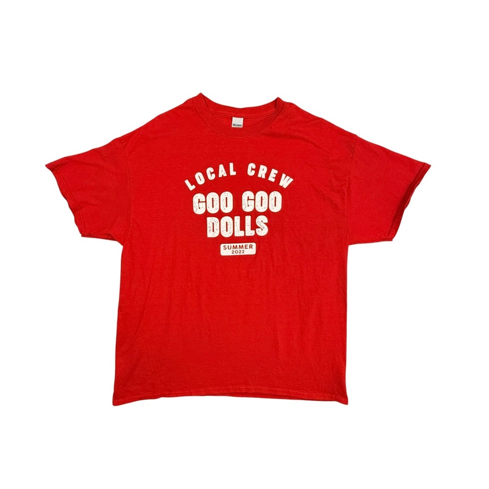 Gildan T-Shirt Mens Extra Large Red Goo Goo Dolls Summer 2022 Local Crew Graphic